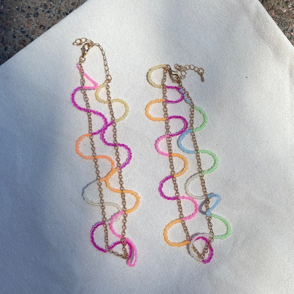 Squiggle necklaces